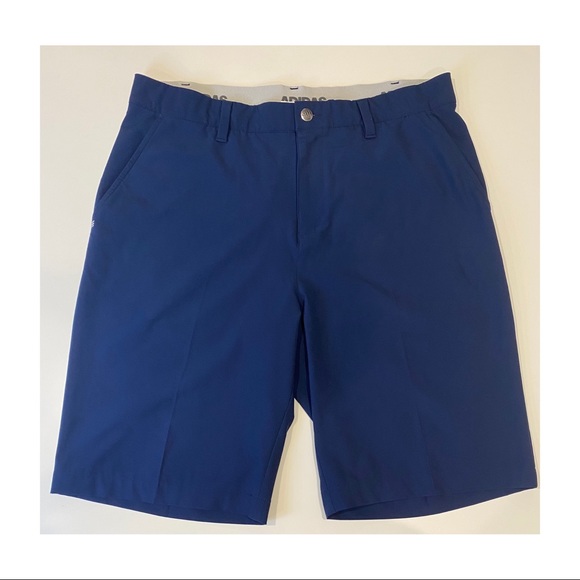 Men’s Adidas shorts pockets zip button close size 34 navy blue boardie material - Picture 2 of 6